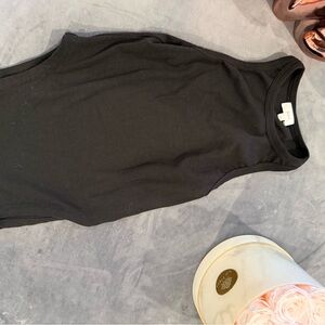 A.L.C. Black Ribbed Tank Top